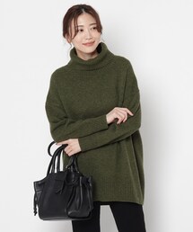 ◆【WEB限定カラーあり/洗える】オフボディタートルニット