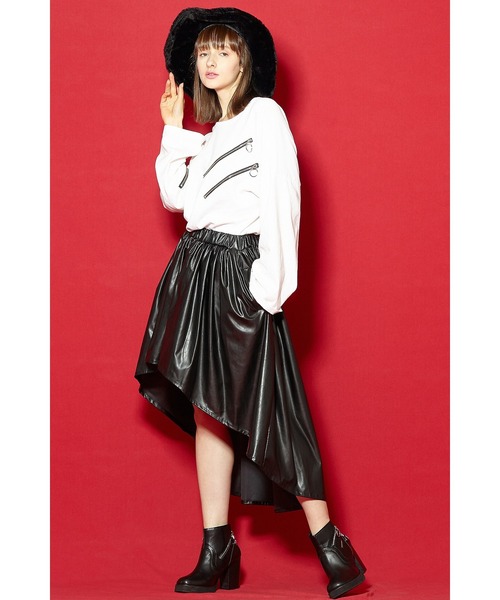 ankROCK フレア燕尾スカート ブラック アンコロック ankoROCK（アンコロック）の「レザー燕尾スカート（スカート）」 - WEAR