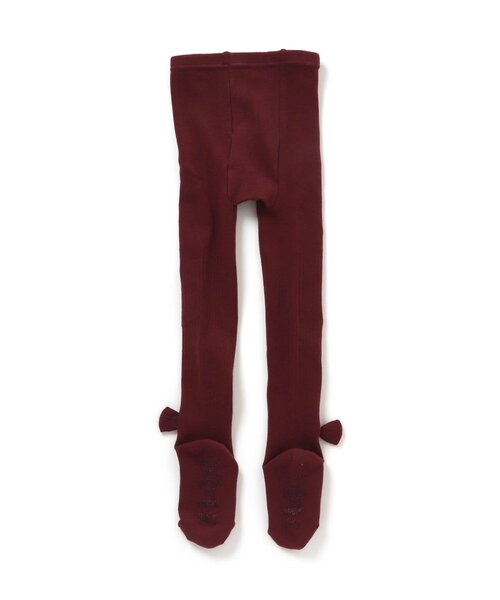 Seraph（セラフ）の「リボン付き丸編みリブタイツ（タイツ/ストッキング・キッズ・ブラウン/チャコール/アイボリー/カーキ・90/100/110/120/140）」の5枚目の写真