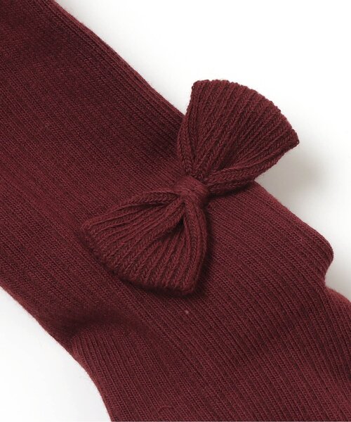 Seraph（セラフ）の「リボン付き丸編みリブタイツ（タイツ/ストッキング・キッズ・ブラウン/チャコール/アイボリー/カーキ・90/100/110/120/140）」の10枚目の写真