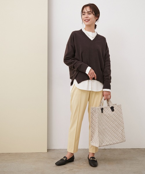 ROPE'（ロペ）の「【シリーズ】カシミアブレンドVネックニット（ニット/セーター・レディース・ライトグレー/ダークブラウン/キナリ/ピンク系その他2・38）」の14枚目の写真