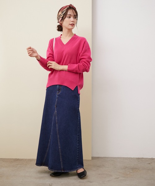 ROPE'（ロペ）の「【シリーズ】カシミアブレンドVネックニット（ニット/セーター・レディース・ライトグレー/ダークブラウン/キナリ/ピンク系その他2・38）」の9枚目の写真