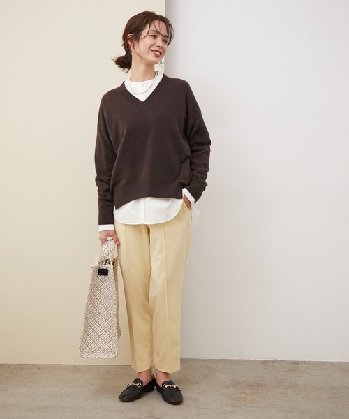 ROPE'（ロペ）の「【シリーズ】カシミアブレンドVネックニット（ニット/セーター・レディース・ライトグレー/ダークブラウン/キナリ/ピンク系その他2・38）」の12枚目の写真