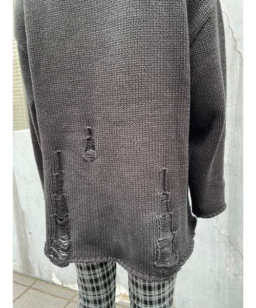 EGOIST（エゴイスト）の「ダメージメッセージニットトップス（ニット/セーター・レディース・ホワイト/ブラック/グリーン・FREE）」の13枚目の写真