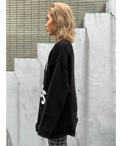 EGOIST（エゴイスト）の「ダメージメッセージニットトップス（ニット/セーター・レディース・ホワイト/ブラック/グリーン・FREE）」の14枚目の写真