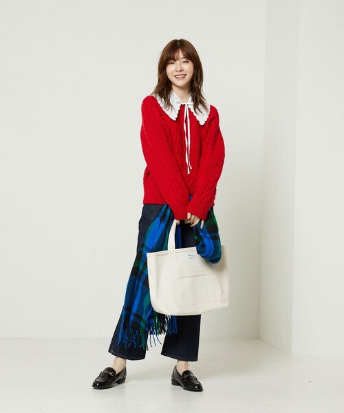 FREAK'S STORE(フリークスストア)の「フィッシャーマンプルオーバー(ニット/セーター・レディース・グリーン/ネイビー/レッド/オフホワイト・フリ-)」の17枚目の写真