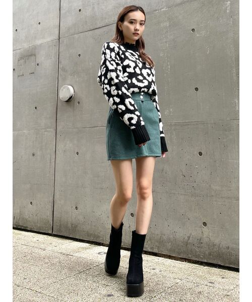 EMODA（エモダ）の「ドットワイドベルトハイウエストスカート（スカート・レディース・ブラック/グリーン/アイボリー・SMALL/MEDIUM）」の16枚目の写真