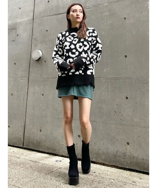 EMODA（エモダ）の「ドットワイドベルトハイウエストスカート（スカート・レディース・ブラック/グリーン/アイボリー・SMALL/MEDIUM）」の10枚目の写真