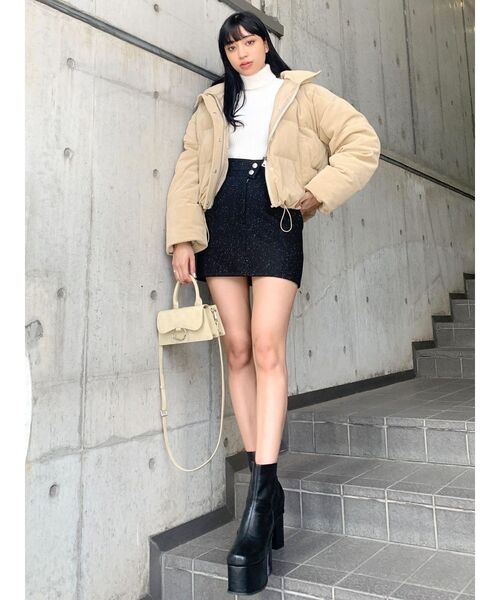 EMODA（エモダ）の「ドットワイドベルトハイウエストスカート（スカート・レディース・ブラック/グリーン/アイボリー・SMALL/MEDIUM）」の19枚目の写真