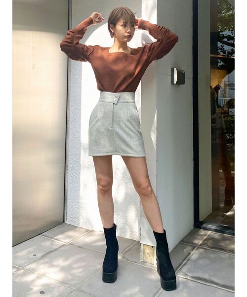 EMODA（エモダ）の「ドットワイドベルトハイウエストスカート（スカート・レディース・ブラック/グリーン/アイボリー・SMALL/MEDIUM）」の5枚目の写真