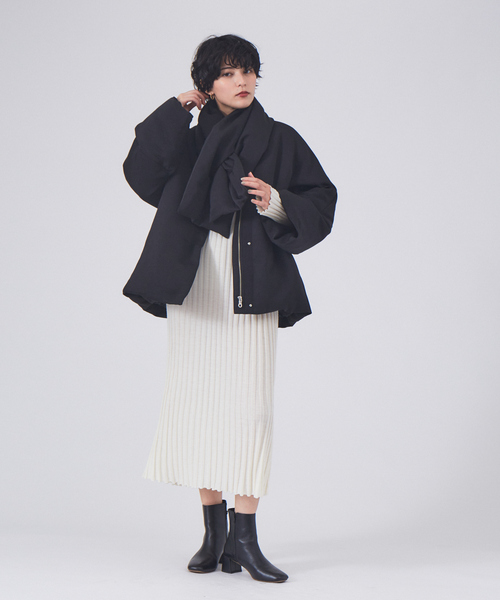 Rouge vif(ルージュヴィフ)の「グログランダウン(ダウンジャケット/コート・レディース・アイボリー/ブラック・36/38)」の15枚目の写真