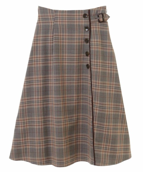 31 Sons de mode(トランテアン ソン ドゥ モード)の「パイピングフレアスカート(スカート・レディース・ネイビー/ピンク/ブラウン系その他・38/36)」の14枚目の写真