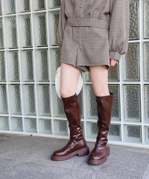 AS KNOW AS plus（アズノゥアズプラス）の「◇セットにショートパンツ セットアップ可能（その他パンツ・レディース・ブラウン系/ベージュ系/ブラック系・FREE）」の2枚目の写真