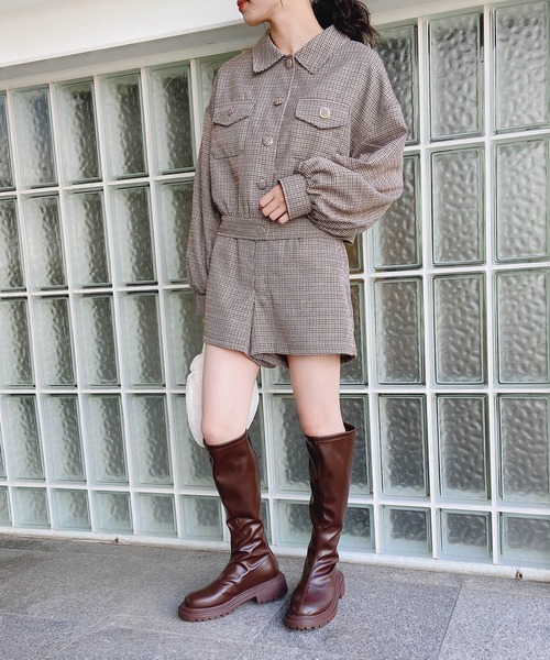 AS KNOW AS plus（アズノゥアズプラス）の「◇セットにショートパンツ セットアップ可能（その他パンツ・レディース・ブラウン系/ベージュ系/ブラック系・FREE）」の5枚目の写真