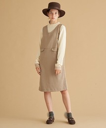 pom ponette junior（ポンポネットジュニア）の「【AMI】Uネック前フラップ付きジャンパースカート（ジャンパースカート・キッズ）」