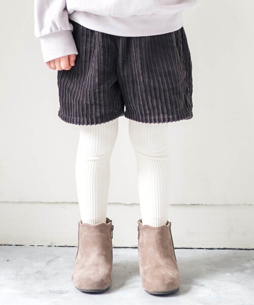 apres les cours（アプレレクール）の「/コーデュロイショートパンツ（その他パンツ・キッズ・チャコール/アイボリー/ラベンダー/ライトグレー/ブラウン/ベージュ・130/100/120/90/80/110/140）」の4枚目の写真