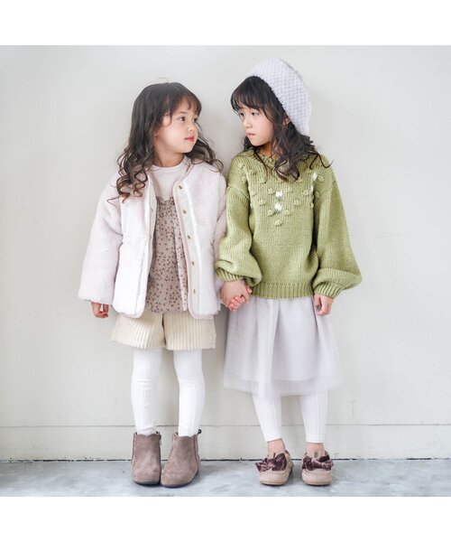 apres les cours（アプレレクール）の「/コーデュロイショートパンツ（その他パンツ・キッズ・チャコール/アイボリー/ラベンダー/ライトグレー/ブラウン/ベージュ・130/100/120/90/80/110/140）」の16枚目の写真