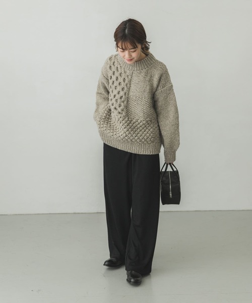 かぐれ（カグレ）の「ウールカットイージーパンツ（その他パンツ・レディース・ブラック/ベージュ・FREE）」の7枚目の写真
