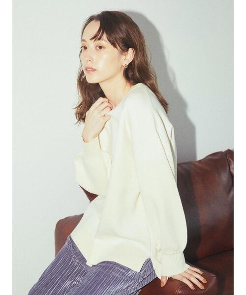 earth music&ecology(アースミュージックアンドエコロジー)の「スウェットライククルーネックニット *(ニット/セーター・レディース・ブラック/グリーン/アイボリー/マスタード・FREE)」の20枚目の写真