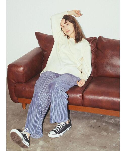 earth music&ecology(アースミュージックアンドエコロジー)の「スウェットライククルーネックニット *(ニット/セーター・レディース・ブラック/グリーン/アイボリー/マスタード・FREE)」の19枚目の写真