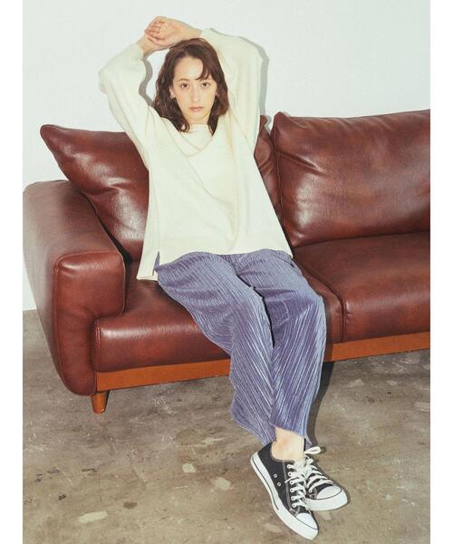 earth music&ecology(アースミュージックアンドエコロジー)の「スウェットライククルーネックニット *(ニット/セーター・レディース・ブラック/グリーン/アイボリー/マスタード・FREE)」の18枚目の写真