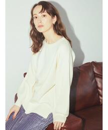 スウェットライククルーネックニット ＊