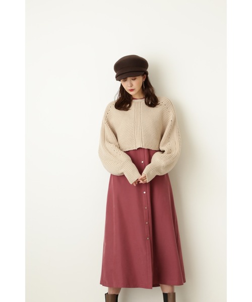 JILL STUART(ジルスチュアート)の「◆チコニットコンビワンピース(ワンピース・レディース・ネイビー/レッド・2/0)」の10枚目の写真