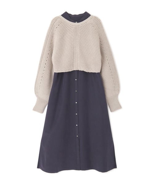 JILL STUART(ジルスチュアート)の「◆チコニットコンビワンピース(ワンピース・レディース・ネイビー/レッド・2/0)」の6枚目の写真