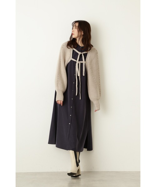 JILL STUART(ジルスチュアート)の「◆チコニットコンビワンピース(ワンピース・レディース・ネイビー/レッド・2/0)」の4枚目の写真