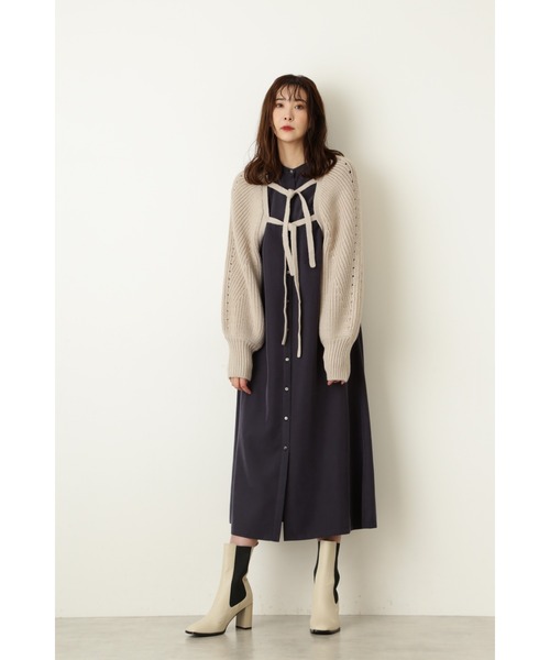 JILL STUART(ジルスチュアート)の「◆チコニットコンビワンピース(ワンピース・レディース・ネイビー/レッド・2/0)」の15枚目の写真