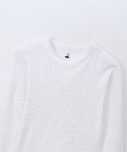 HANES（ヘインズ）の「【Hanes/ヘインズ】メンズ ビーフィー サーマルクルーネックロングスリーブTシャツ（Tシャツ/カットソー・メンズ・ホワイト/ブラック/ヘザーグレー/ネイビー・X-LARGE/MEDIUM/LARGE/SMALL）」の15枚目の写真