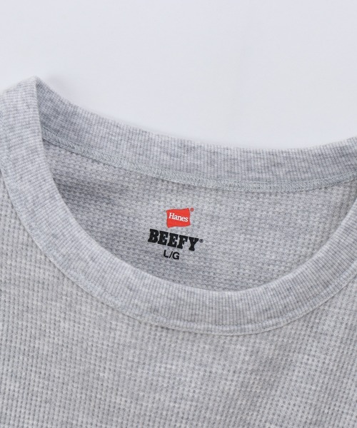 HANES（ヘインズ）の「【Hanes/ヘインズ】メンズ ビーフィー サーマルクルーネックロングスリーブTシャツ（Tシャツ/カットソー・メンズ・ホワイト/ブラック/ヘザーグレー/ネイビー・X-LARGE/MEDIUM/LARGE/SMALL）」の8枚目の写真