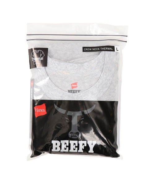 HANES（ヘインズ）の「【Hanes/ヘインズ】メンズ ビーフィー サーマルクルーネックロングスリーブTシャツ（Tシャツ/カットソー・メンズ・ホワイト/ブラック/ヘザーグレー/ネイビー・X-LARGE/MEDIUM/LARGE/SMALL）」の9枚目の写真