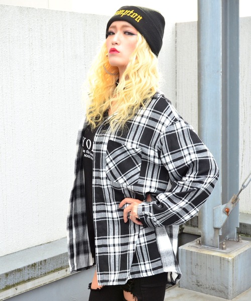 babyShoop（ベイビーシュープ）の「切り替えチェックシャツ（シャツ/ブラウス・レディース・ブラック・FREE）」の5枚目の写真