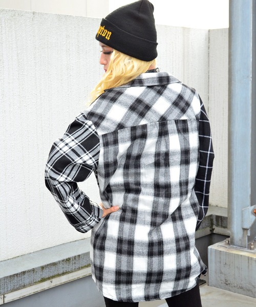 babyShoop（ベイビーシュープ）の「切り替えチェックシャツ（シャツ/ブラウス・レディース・ブラック・FREE）」の8枚目の写真