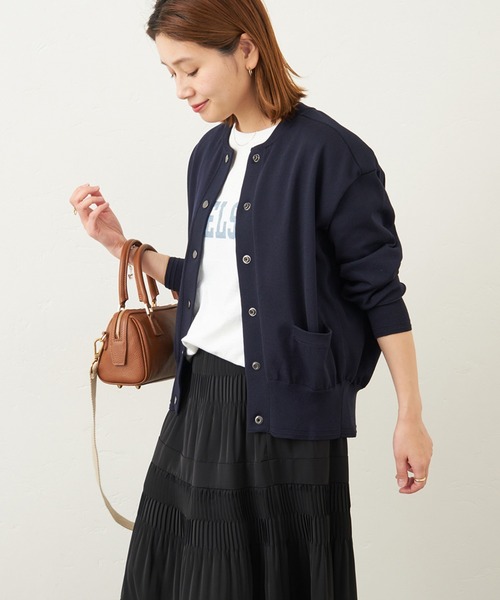 JOURNAL STANDARD（ジャーナルスタンダード）の「ウォッシャブルハイツイストニットブルゾン◆（カーディガン/ボレロ・レディース・レッド/グリーン/ネイビー/ブラック・FREE）」の3枚目の写真