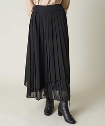 A de a.v.v | レイヤードアシンメトリーシフォンプリーツスカート(スカート)