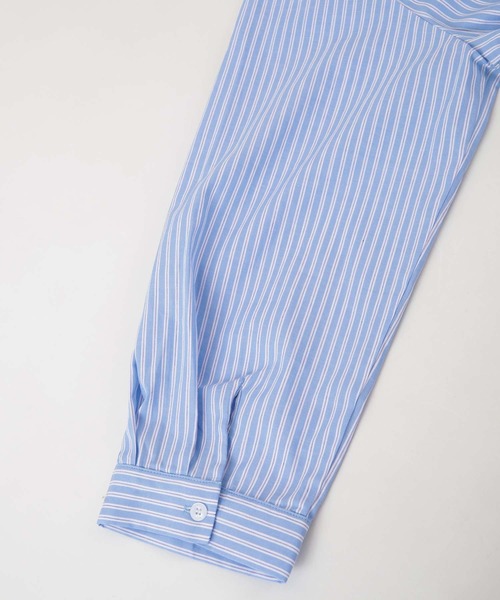 titivate（ティティベイト）の「ｽﾄﾗｲﾌﾟ柄ﾋﾞｯｸﾞｼｬﾂﾜﾝﾋﾟｰｽ（シャツワンピース・レディース・ブルー系その他/イエロー系その他/グリーン系その他・S/M/L）」の12枚目の写真