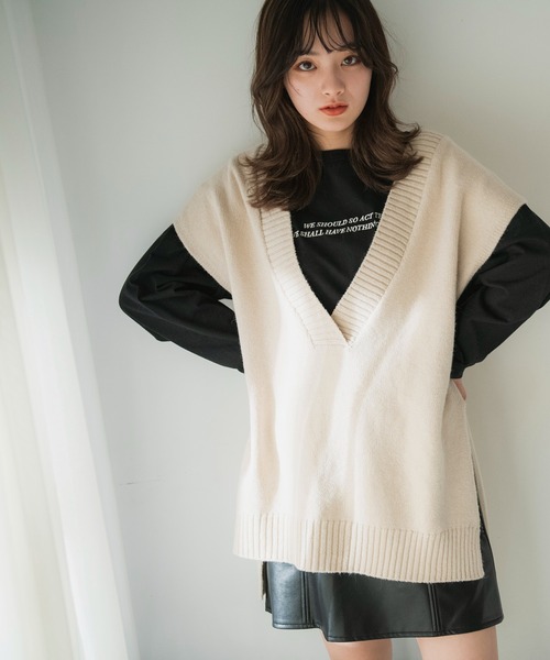 FREE'S MART（フリーズマート）の「【Sシリーズ対応】フェイクレザーミニスカート（スカート・レディース・ベージュ/ブラック・MEDIUM/SMALL）」の4枚目の写真