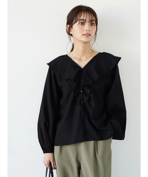 CRAFT STANDARD BOUTIQUE（クラフトスタンダードブティック）の「フリルカラーブラウス　＊◆（シャツ/ブラウス・レディース・ブラック/オフホワイト/ミント・FREE）」の19枚目の写真