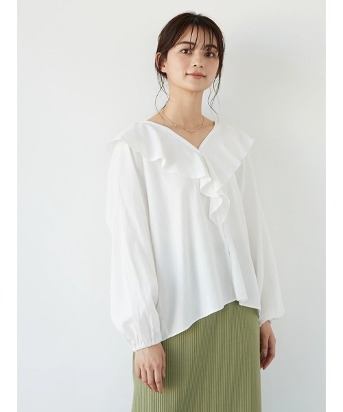 CRAFT STANDARD BOUTIQUE（クラフトスタンダードブティック）の「フリルカラーブラウス　＊◆（シャツ/ブラウス・レディース・ブラック/オフホワイト/ミント・FREE）」の18枚目の写真
