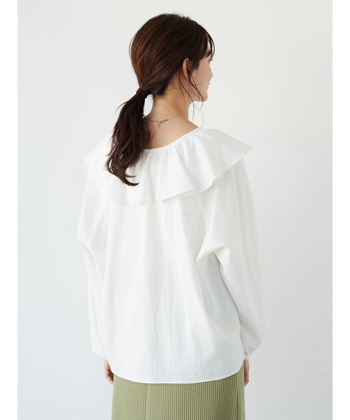 CRAFT STANDARD BOUTIQUE（クラフトスタンダードブティック）の「フリルカラーブラウス　＊◆（シャツ/ブラウス・レディース・ブラック/オフホワイト/ミント・FREE）」の14枚目の写真
