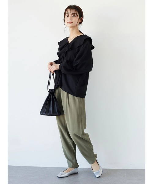 CRAFT STANDARD BOUTIQUE（クラフトスタンダードブティック）の「フリルカラーブラウス　＊◆（シャツ/ブラウス・レディース・ブラック/オフホワイト/ミント・FREE）」の15枚目の写真