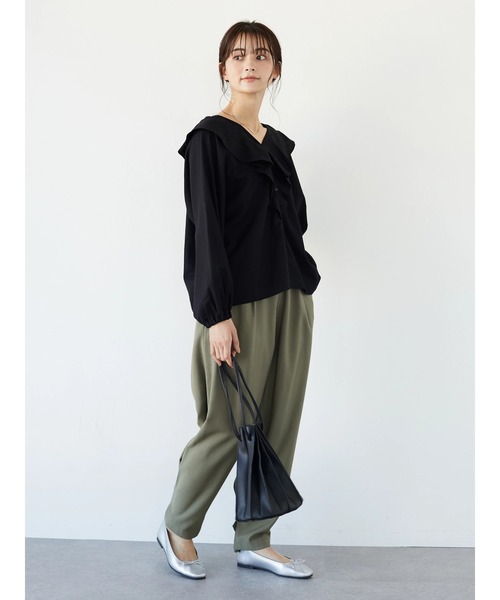 CRAFT STANDARD BOUTIQUE（クラフトスタンダードブティック）の「フリルカラーブラウス　＊◆（シャツ/ブラウス・レディース・ブラック/オフホワイト/ミント・FREE）」の12枚目の写真