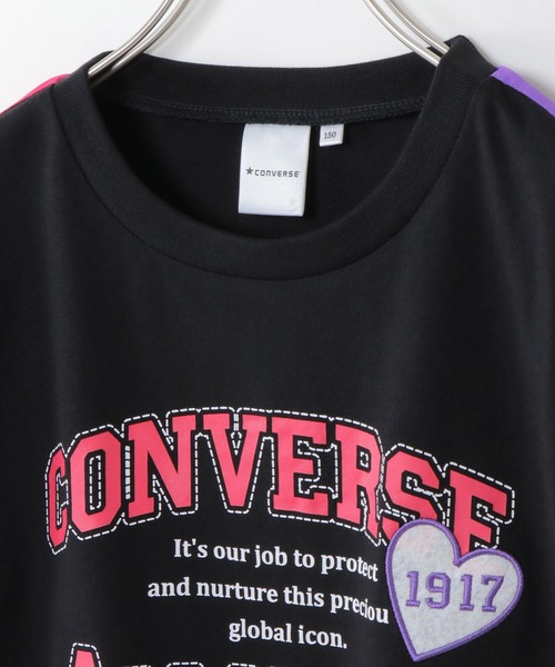 CONVERSE ALL STAR(コンバースオールスター)の「【キッズ】CONVERSE コンバース 肩テープT(130~160cm)(Tシャツ/カットソー・キッズ・ブラック/ライトパープル・130/140/160/150)」の13枚目の写真