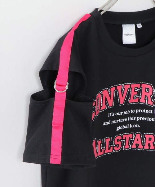 CONVERSE ALL STAR(コンバースオールスター)の「【キッズ】CONVERSE コンバース 肩テープT(130~160cm)(Tシャツ/カットソー・キッズ・ブラック/ライトパープル・130/140/160/150)」の8枚目の写真