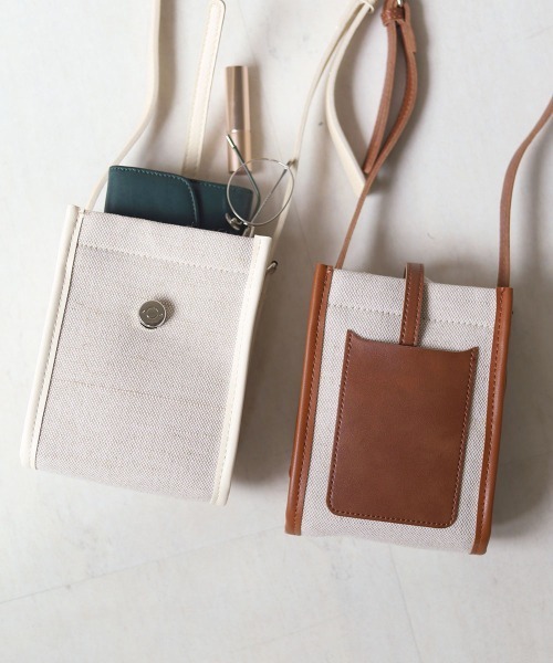 Bab(バブ)の「キャンバスコンビミニショルダーバッグ(ショルダーバッグ・レディース・ブラウン/オフホワイト/ブラック・ONESIZE)」の17枚目の写真