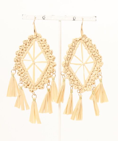 チャイハネ（チャイハネ）の「【チャイハネ】ラターフピアス（ピアス（両耳用）・レディース・ブラウン/ベージュ・FREE）」の2枚目の写真