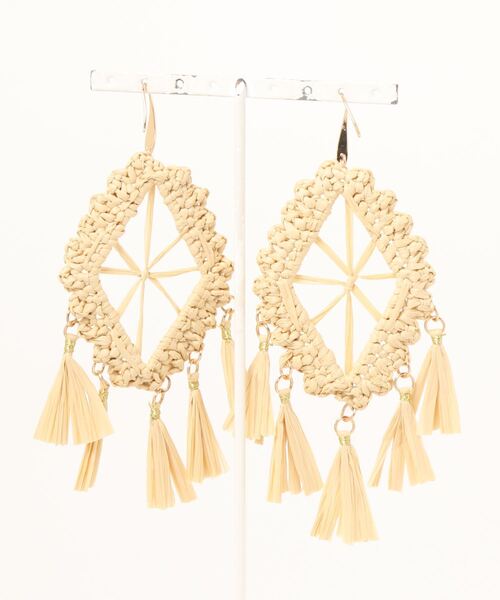 チャイハネ（チャイハネ）の「【チャイハネ】ラターフピアス（ピアス（両耳用）・レディース・ブラウン/ベージュ・FREE）」の3枚目の写真