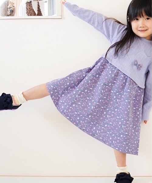 SHOO・LA・RUE(シューラルー)の「◆【90-130cm】ふくれジャカード猫ポッケワンピース(ワンピース・キッズ・ライトパープル/ベビーピンク・11/10/12/13/09)」の12枚目の写真